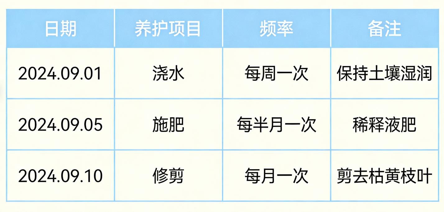 养护计划表